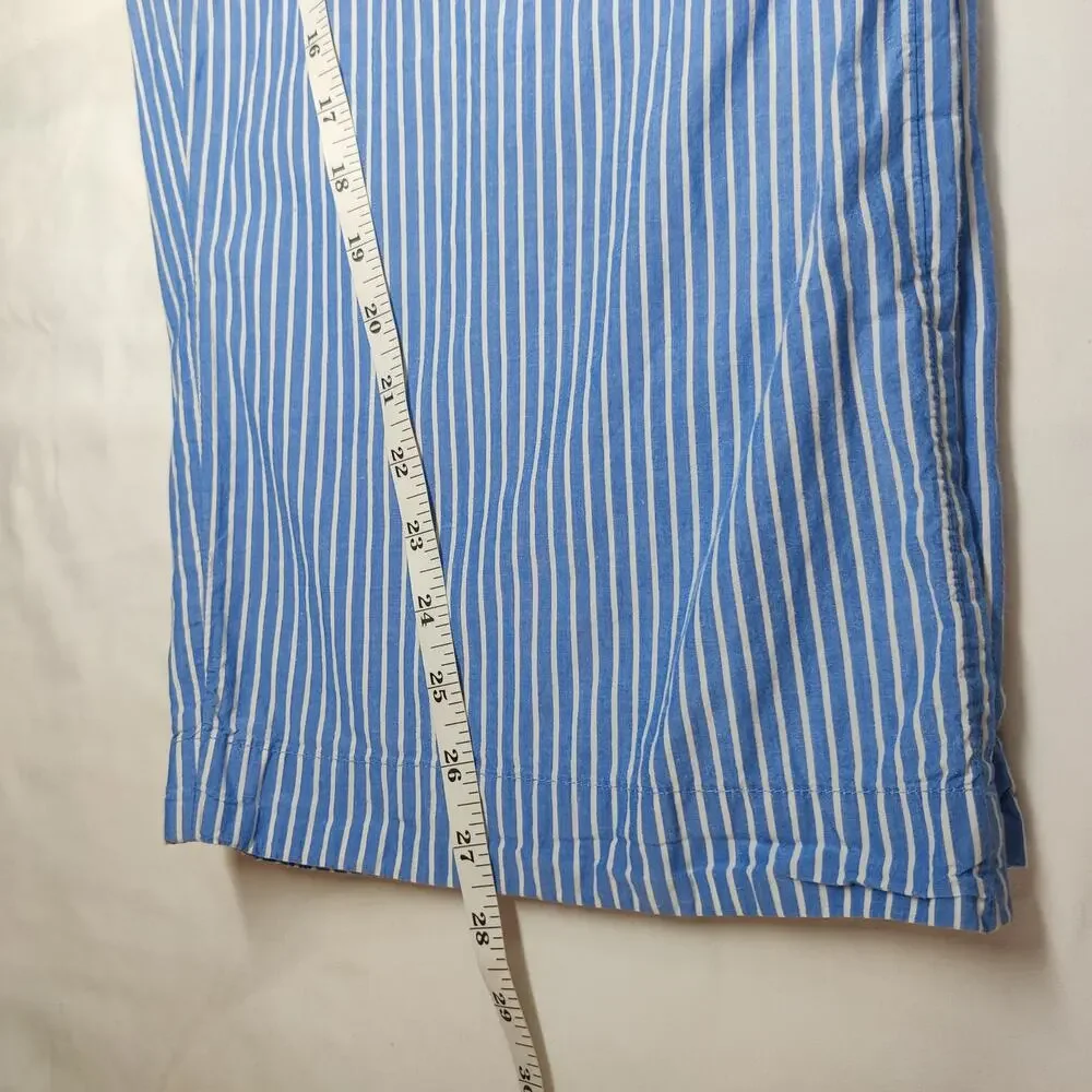 Anthropologie Boxer Pajama Style Pants Blue Stripe Medium Preppy Loungewear